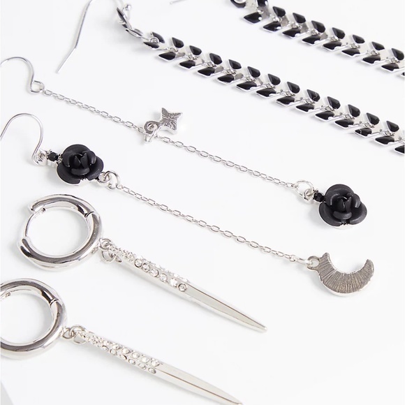 3/$25 Torrid Set Of 3 Earrings Celestial Linear Silver Tone Earring